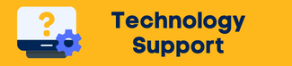 Yellow Button with a laptop and cog wheel labeled Technology Support Button